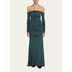 TOVE Ina Gathered Off-The-Shoulder Dress in Teal Size FR40/US8 $1430